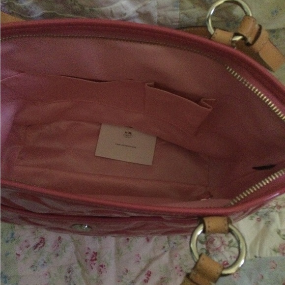 Coach Pink Patent Leather Tote - Picture 5 of 8